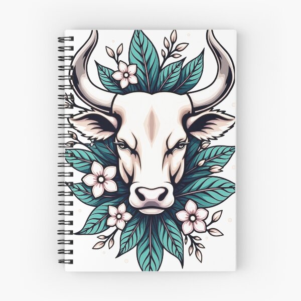 Item preview, Vibrant Bull Head Tattoo Flash | Taurus Zodiac Design designed and sold by Qubivibe.