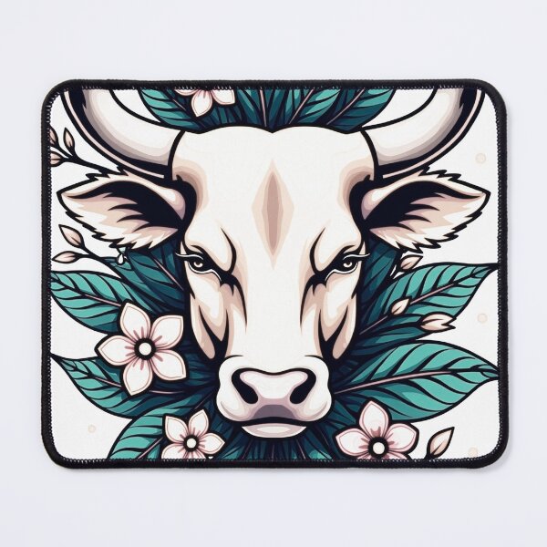 Item preview, Vibrant Bull Head Tattoo Flash | Taurus Zodiac Design designed and sold by Qubivibe.