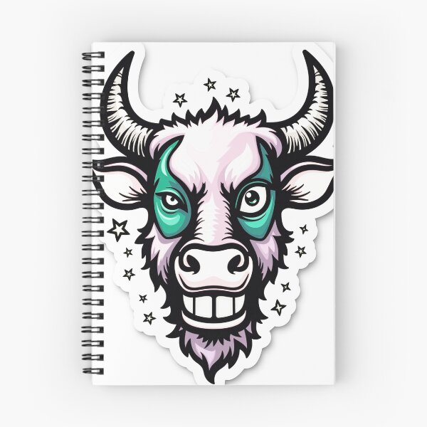 Item preview, Taurus Bull Head Tattoo Flash Art - Vibrant Neo-Traditional designed and sold by Qubivibe.