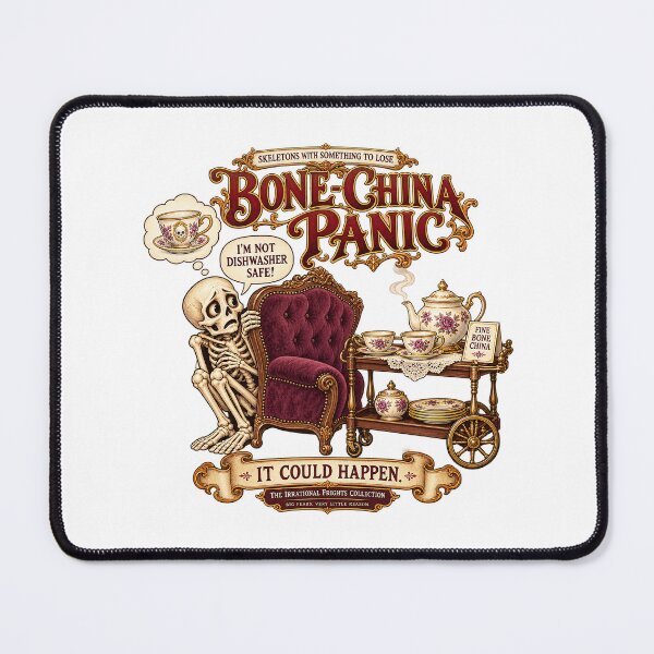 Item preview, THE IRRATIONAL FRIGHTS COLLECTION - SKELETONS WITH SOMETHING TO LOSE - BONE-CHINA PANIC designed and sold by WheelieGdArt.
