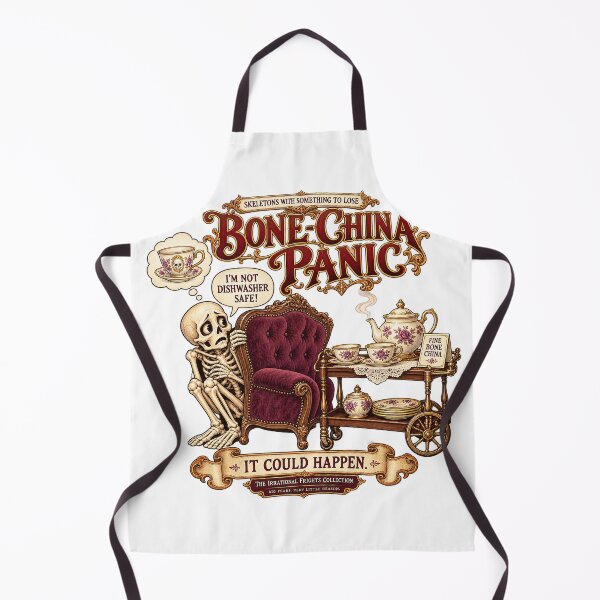 Item preview, THE IRRATIONAL FRIGHTS COLLECTION - SKELETONS WITH SOMETHING TO LOSE - BONE-CHINA PANIC designed and sold by WheelieGdArt.