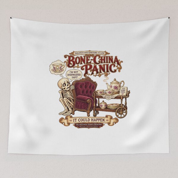 Item preview, THE IRRATIONAL FRIGHTS COLLECTION - SKELETONS WITH SOMETHING TO LOSE - BONE-CHINA PANIC designed and sold by WheelieGdArt.