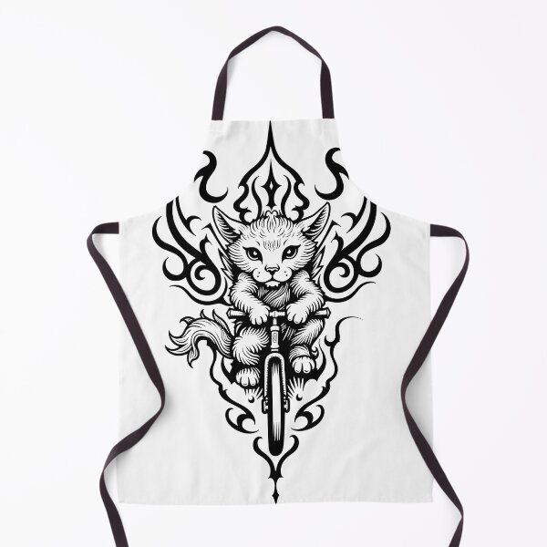 Artikelvorschau, Fantastical Cat-Fish Hybrid Riding a Bicycle Tattoo Flash Design entworfen und verkauft von Qubivibe.