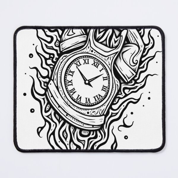 Item preview, Melting Clock and Phone Receiver Tattoo Flash designed and sold by Qubivibe.