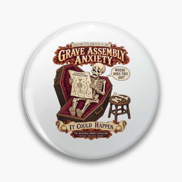 Item preview, THE IRRATIONAL FRIGHTS COLLECTION - SKELETONS WITH SOMETHING TO LOSE - GRAVE ASSEMBLY ANXIETY designed and sold by WheelieGdArt.