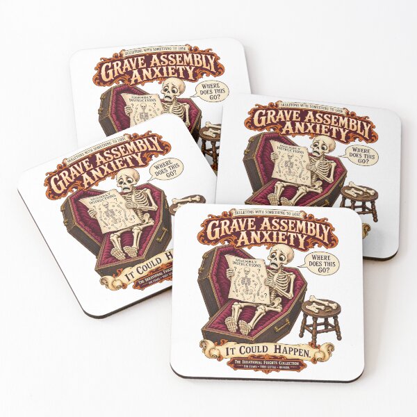 Item preview, THE IRRATIONAL FRIGHTS COLLECTION - SKELETONS WITH SOMETHING TO LOSE - GRAVE ASSEMBLY ANXIETY designed and sold by WheelieGdArt.