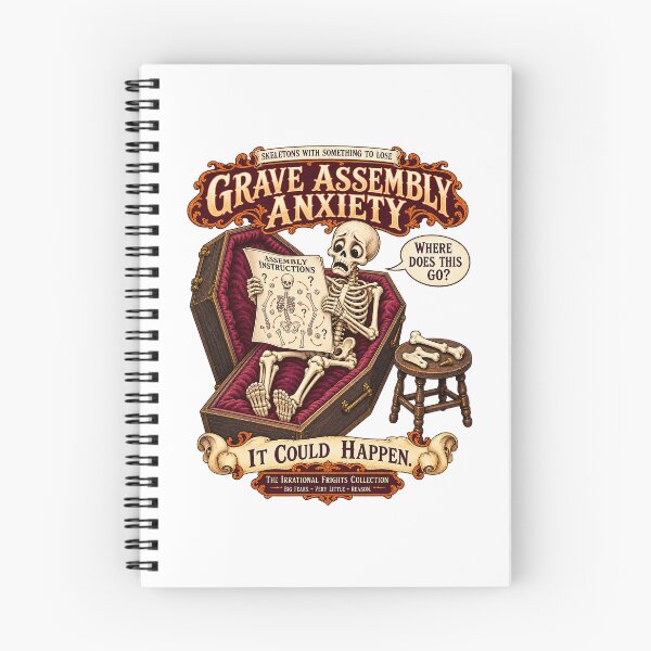 Item preview, THE IRRATIONAL FRIGHTS COLLECTION - SKELETONS WITH SOMETHING TO LOSE - GRAVE ASSEMBLY ANXIETY designed and sold by WheelieGdArt.