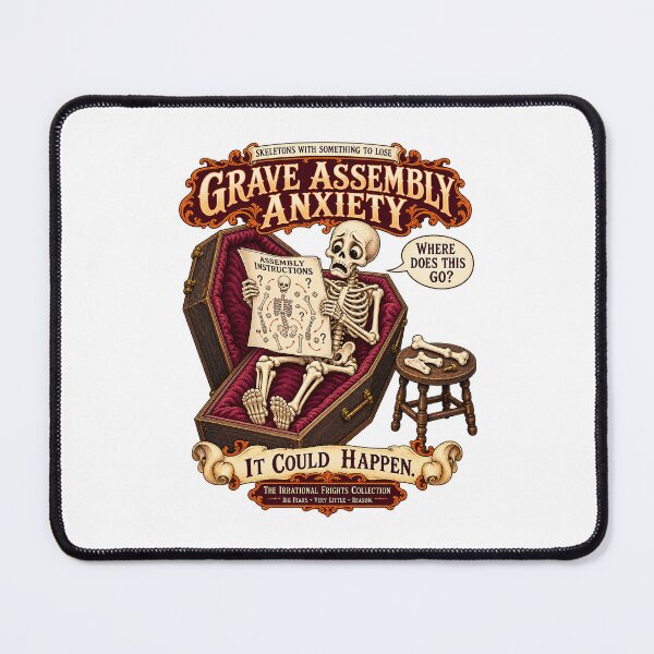 Item preview, THE IRRATIONAL FRIGHTS COLLECTION - SKELETONS WITH SOMETHING TO LOSE - GRAVE ASSEMBLY ANXIETY designed and sold by WheelieGdArt.