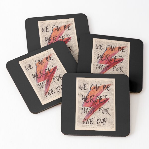 Item preview, We Can Be Heroes Just For One Day Typography Art designed and sold by HuaMango.