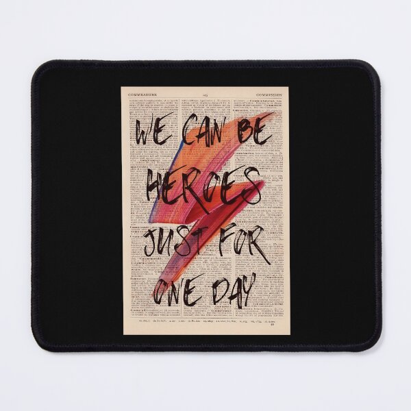 Item preview, We Can Be Heroes Just For One Day Typography Art designed and sold by HuaMango.