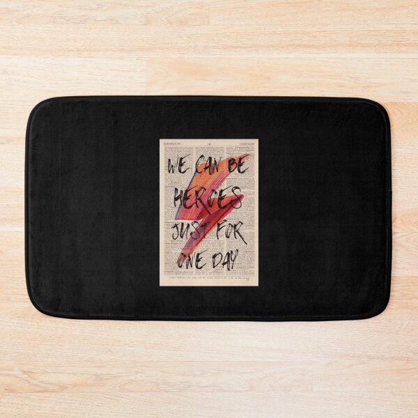 Item preview, We Can Be Heroes Just For One Day Typography Art designed and sold by HuaMango.