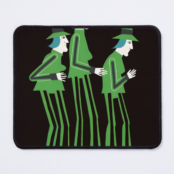 Item preview, Three Stylized Figures Green Hats Striped Attire Art designed and sold by Rockx5.