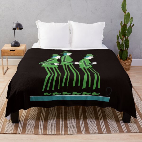 Item preview, Three Stylized Figures Green Hats Striped Attire Art designed and sold by Rockx5.