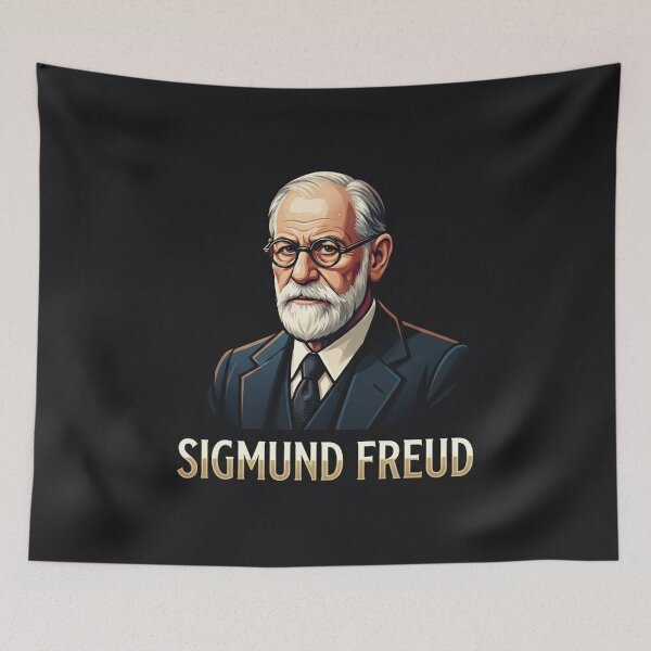 Artikelvorschau, Sigmund Freud Psychoanalyse Porträt Grafische Illustration entworfen und verkauft von Owcomm.