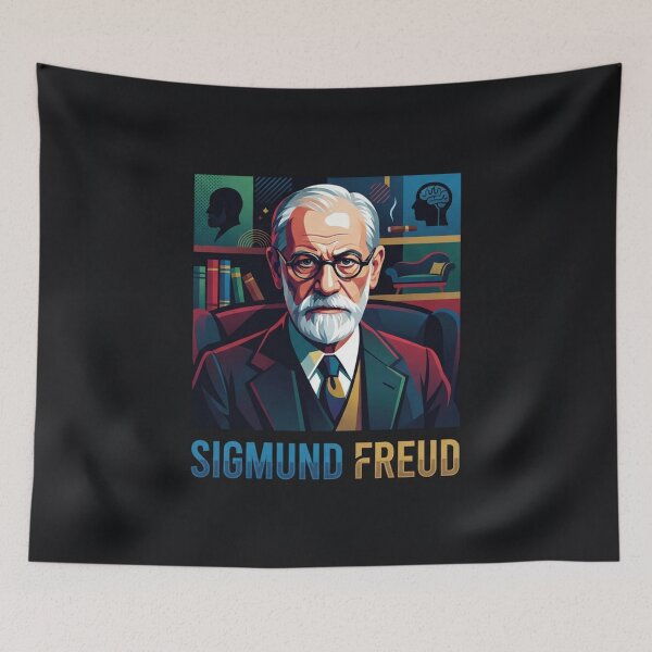 Artikelvorschau, Sigmund Freud Porträt Psychologie Retro Pop Art entworfen und verkauft von Owcomm.