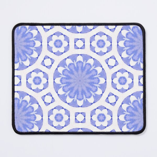 Item preview, Periwinkle Floral Circle Tile Pattern Mandala - Throw Pillow designed and sold by ArithraStudio.