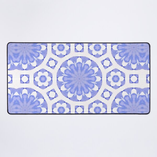 Item preview, Periwinkle Floral Circle Tile Pattern Mandala - Throw Pillow designed and sold by ArithraStudio.