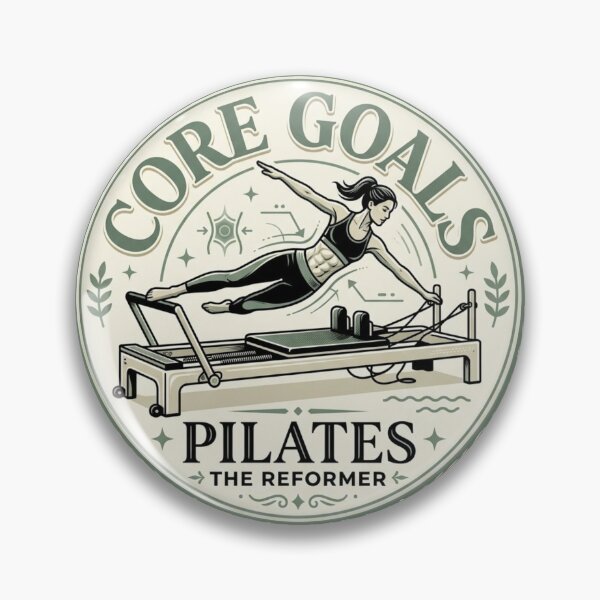 Item preview, Advanced Core Goals Pilates The Reformer Vintage Woodcut Emblem Sticker designed and sold by REFORMER & COFFEE STUDIO.