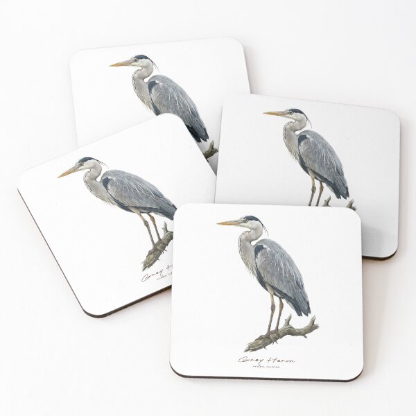 Item preview, Grey Heron on Branch Bird Illustration designed and sold by Takeda-art.
