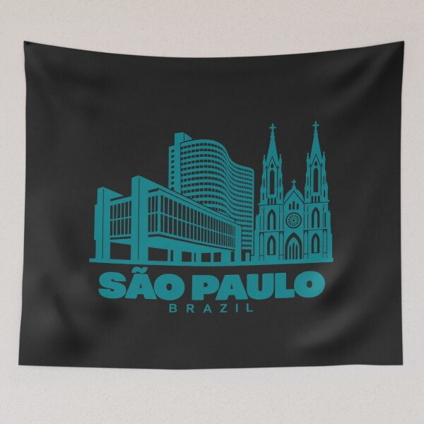 Item preview, Sao Paulo Brazil Line Art Skyline Poster designed and sold by CMYKStudio.