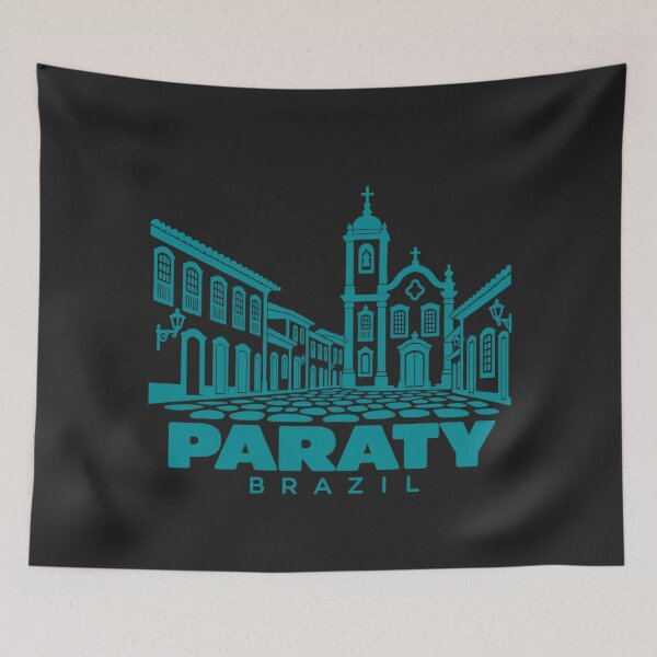 Item preview, Paraty Rio de Janeiro Brazil Line Art Coastline Poster designed and sold by CMYKStudio.