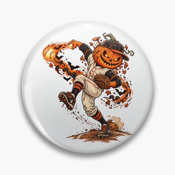 Item preview, Dripping Halloween Baseball Pumpkin Pitcher Jack O Lantern designed and sold by GitSticker.