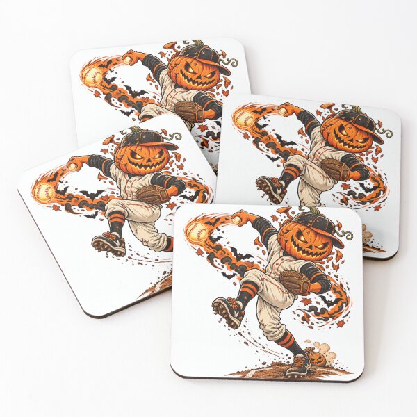 Item preview, Dripping Halloween Baseball Pumpkin Pitcher Jack O Lantern designed and sold by GitSticker.