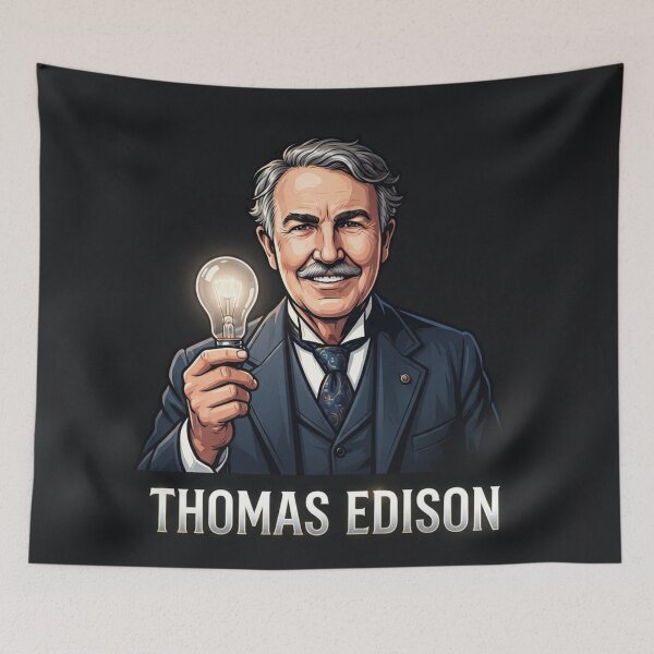 Aperçu de l'œuvre Thomas Edison invente l'ampoule électrique créée et vendue par Owcomm.