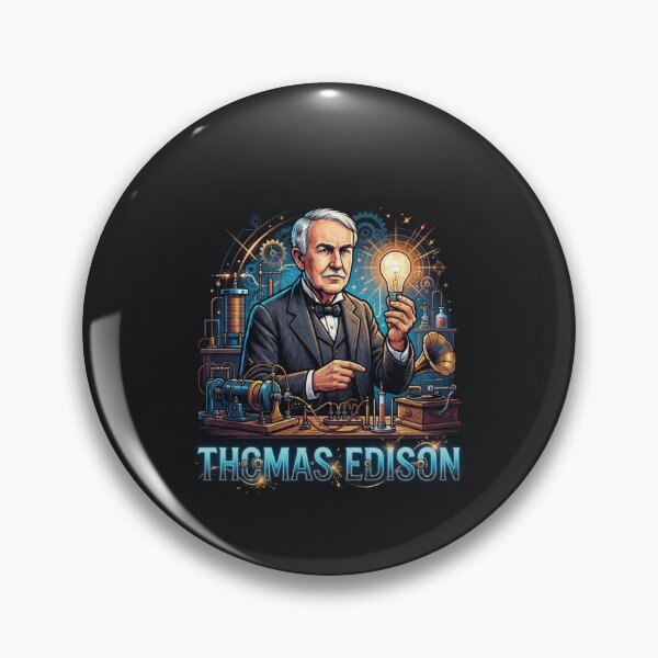 Item preview, Thomas Edison Inventor With Glowing Light Bulb    designed and sold by Owcomm.