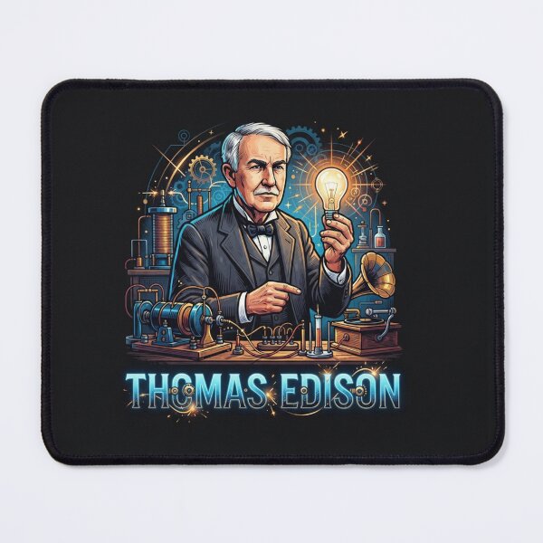 Item preview, Thomas Edison Inventor With Glowing Light Bulb    designed and sold by Owcomm.