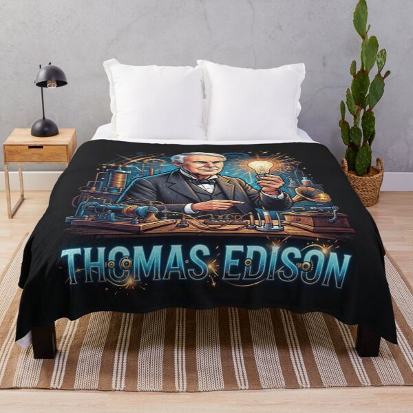 Item preview, Thomas Edison Inventor With Glowing Light Bulb designed and sold by Owcomm.