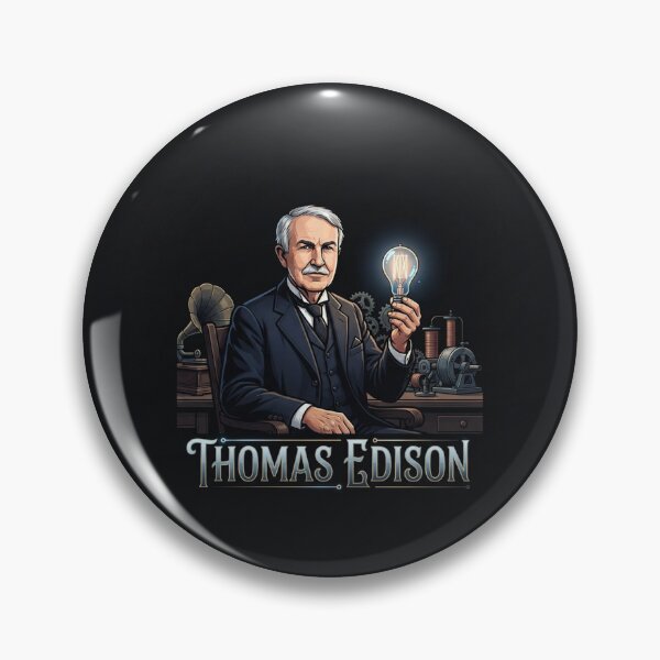Item preview, Thomas Edison Inventor Holding Glowing Light Bulb    designed and sold by Owcomm.