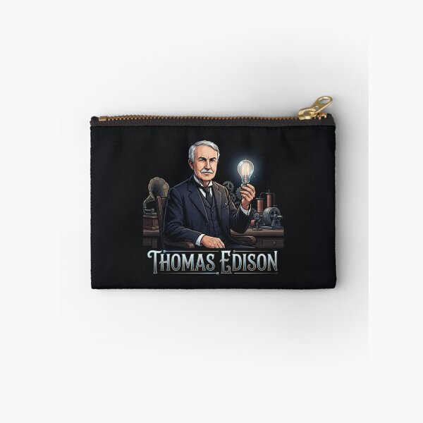 Item preview, Thomas Edison Inventor Holding Glowing Light Bulb    designed and sold by Owcomm.