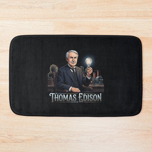 Item preview, Thomas Edison Inventor Holding Glowing Light Bulb    designed and sold by Owcomm.