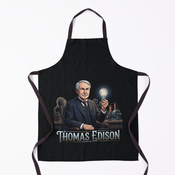 Item preview, Thomas Edison Inventor Holding Glowing Light Bulb designed and sold by Owcomm.