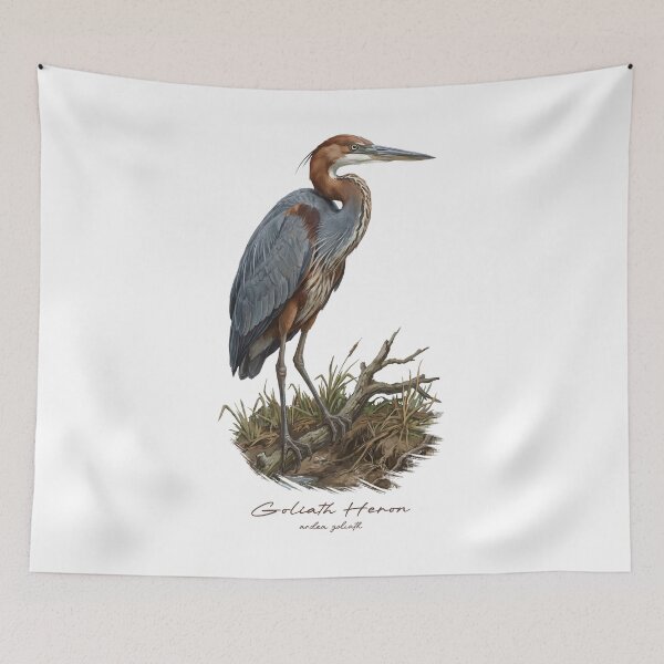 Item preview, Goliath Heron in Marsh Wetland Bird Illustration designed and sold by Takeda-art.