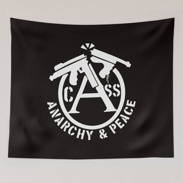 Aperçu de l'œuvre Anarchy & Peace Cracked Guns Emblem White créée et vendue par LookaaL.