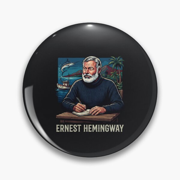 Item preview, Ernest Hemingway writing by the sea designed and sold by Owcomm.