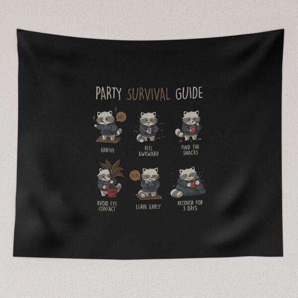 Item preview, Party Survival Guide Antisocial Raccoon designed and sold by Tobe Fonseca®.