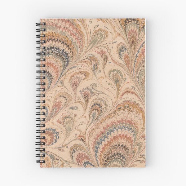 Item preview, Endpaper Prints Peacock Feathers Scalloped Marbled Fans designed and sold by PinUpPizzazz.