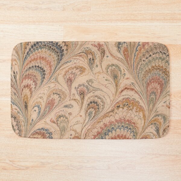 Item preview, Endpaper Prints Peacock Feathers Scalloped Marbled Fans designed and sold by PinUpPizzazz.