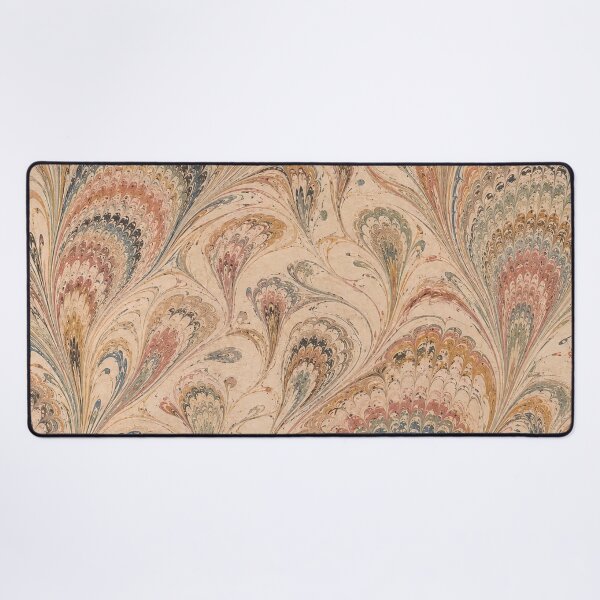 Item preview, Endpaper Prints Peacock Feathers Scalloped Marbled Fans designed and sold by PinUpPizzazz.