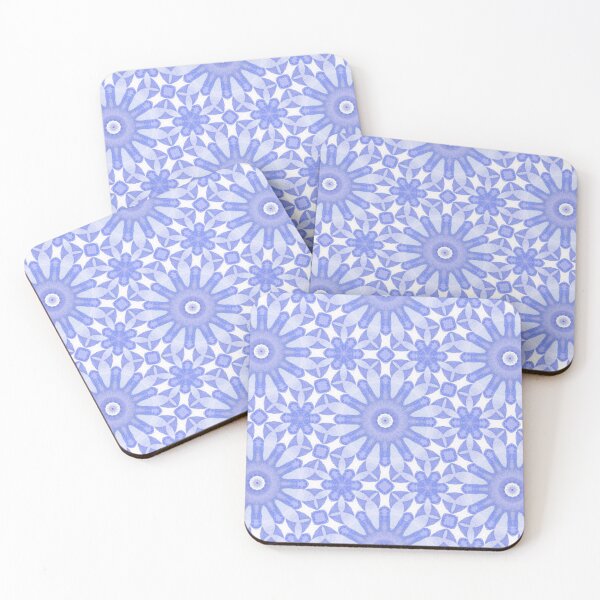 Item preview, Periwinkle Sunflower Tile Pattern Mandala - Throw Pillow designed and sold by ArithraStudio.