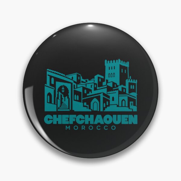 Aperçu de l'œuvre Affiche de monument de Chefchaouen, Maroc (dessin au trait) créée et vendue par CMYKStudio.