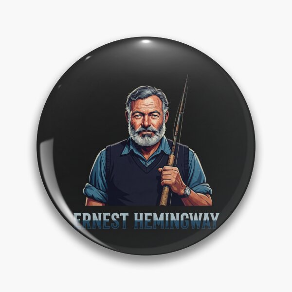 Item preview, Ernest Hemingway Portrait Vintage Author Fishing Rod designed and sold by Owcomm.