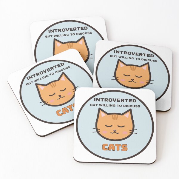Aperçu de l'œuvre Introverted But Willing To Discuss Cats Funny Cat créée et vendue par DonaRoma.