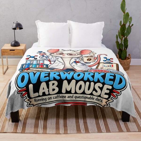 Item preview, Overworked Lab Mouse – Running on Caffeine and Questionable Data designed and sold by fotoNoz.