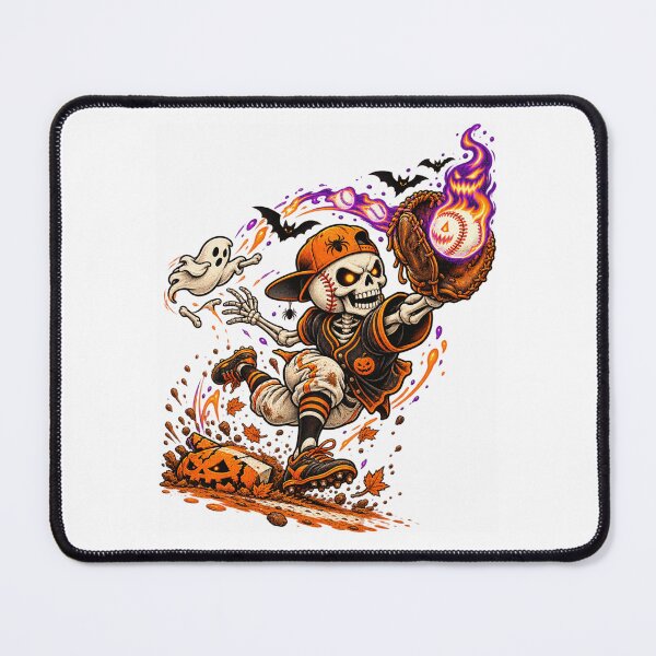 Item preview, Dripping Halloween Baseball Skeleton Shortstop Spooky Player designed and sold by GitSticker.