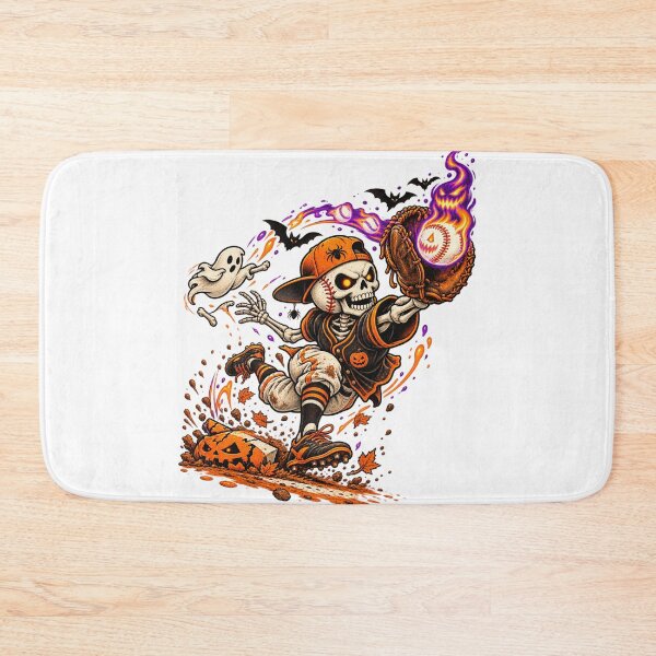 Item preview, Dripping Halloween Baseball Skeleton Shortstop Spooky Player designed and sold by GitSticker.