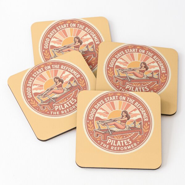 Item preview, Retro 70s Good Days Start On The Reformer Pilates Aesthetic Sticker designed and sold by REFORMER & COFFEE STUDIO.